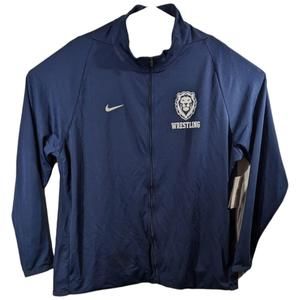 Lions Wrestling Warm Up Jacket Mens Size Small Full Zip Navy Blue Nike Training